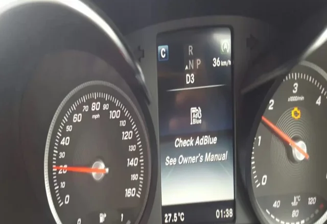 Mercedes Check AdBlue dashboard warning message